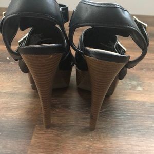 Mossimo Supply Co. Shoes - Faux Leather Heels with Gold Buckles Mossimo Supply Co. Shoes - Faux Leather Heels with Gold Buckles